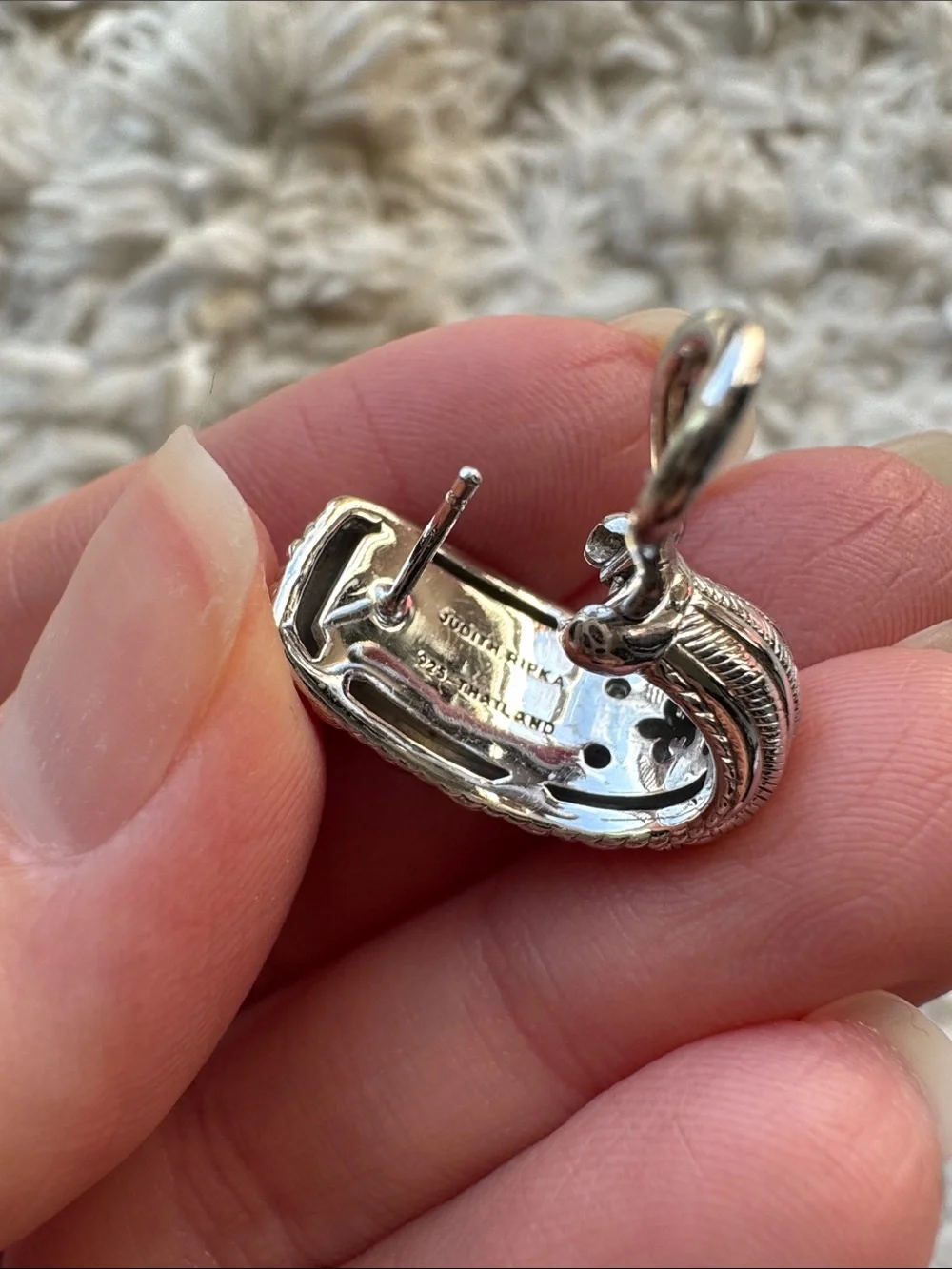 Sterling Silver Judith Ripka‎ Topaz Earclips